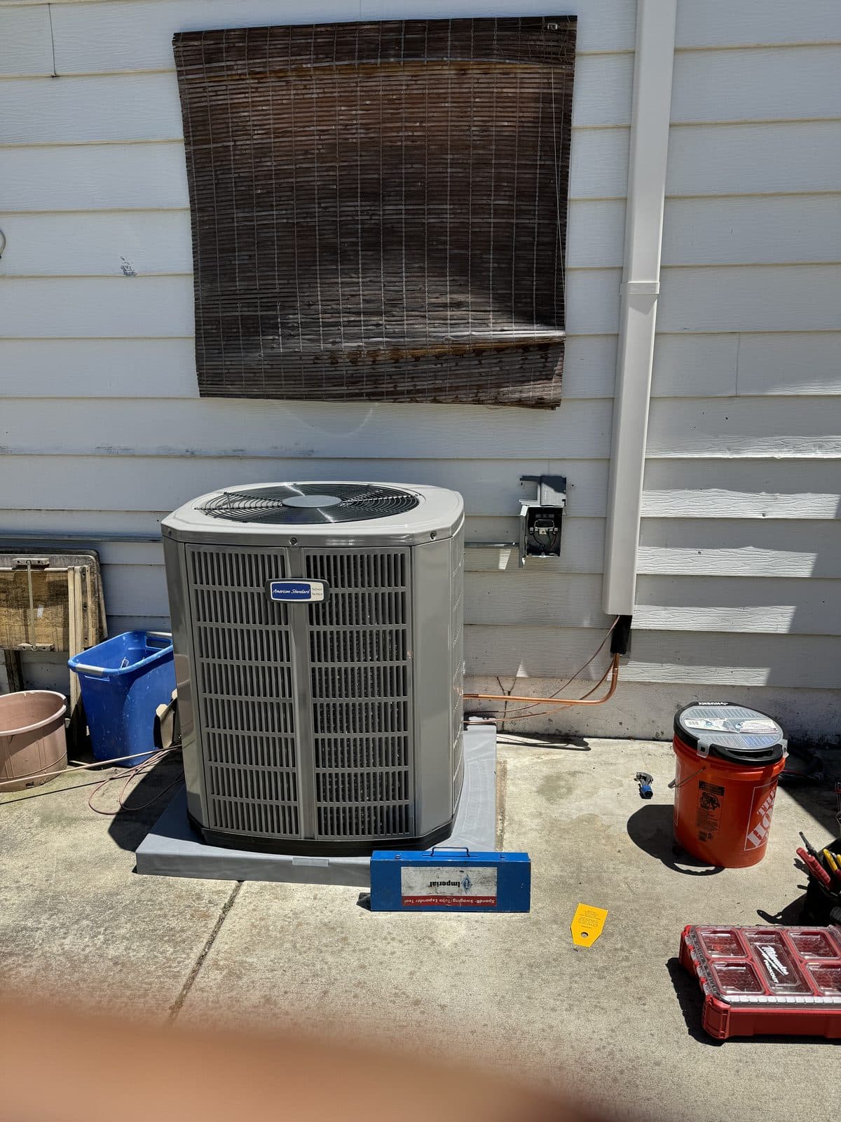 Old AC unit being replaced at a Sacramento home