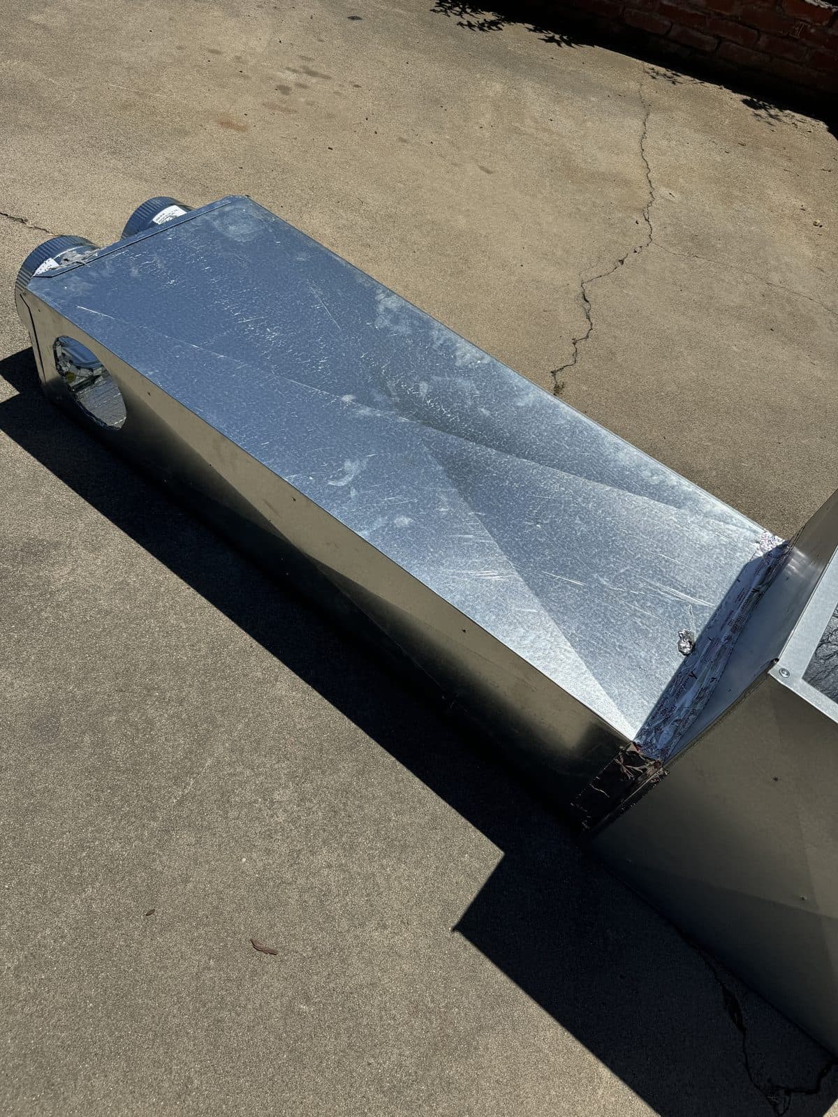 Sheet metal ductwork section for HVAC system